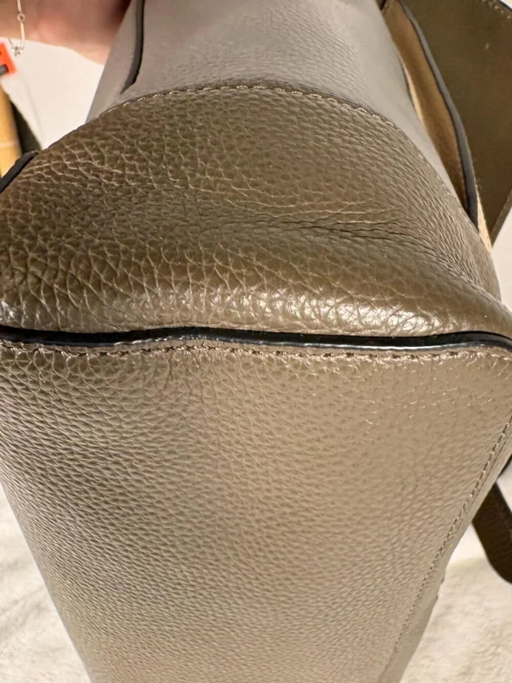 Coach Hudson Messenger Bag Colorblock in Olive Green, Cream and Grey Leather
